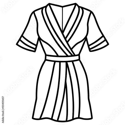 Wrap Dress line art vector