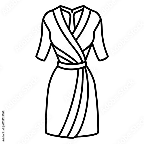 Wrap Dress line art vector