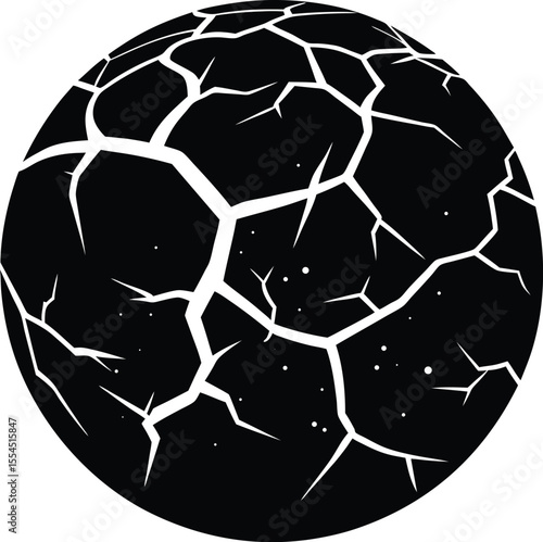 Silhouette of a cracked earth icon
