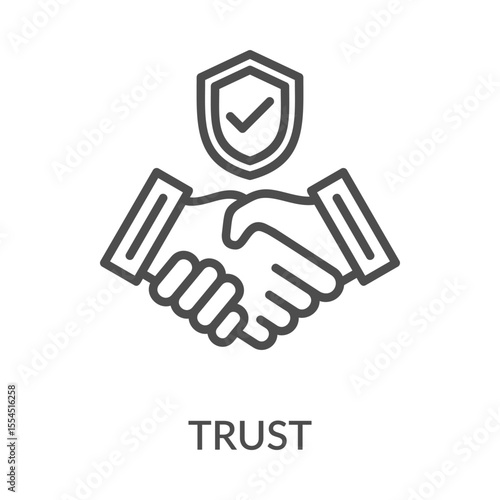 Trust Icon Line Style. Design Vector Illustration