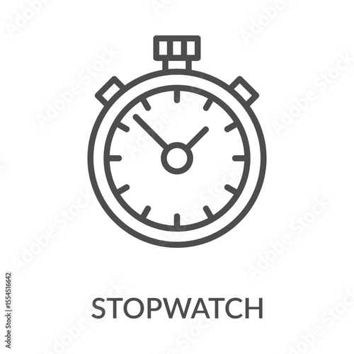 Stopwatch Icon Line Style. Design Vector Illustration