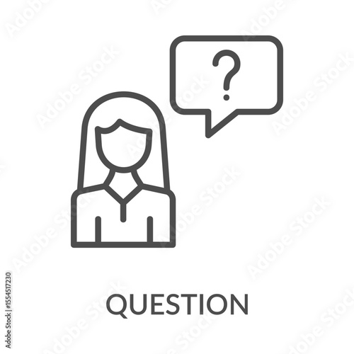 Question Icon Line Style. Design Vector Illustration