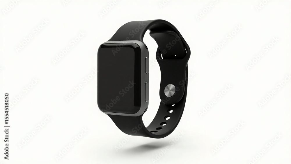 Sleek Black Smartwatch with Silicone Strap Modern Tech Accessory Sleek Black Smartwatch with Silicone Strap Modern Tech Accessory