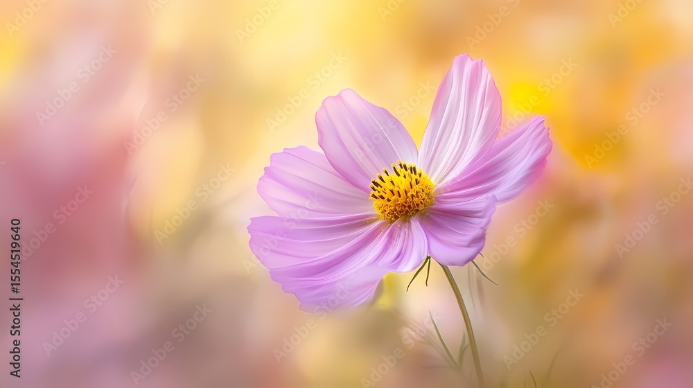 Fototapeta premium Soft Pink Cosmos in a Dreamy Field isolated on transparent background
