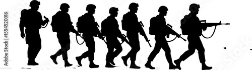 soldiers, military, army, advance, uphill, climb, 