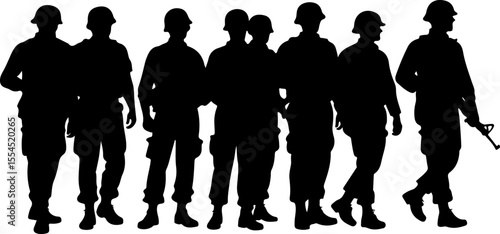 soldiers, military, army, advance, uphill, climb,  vector bundle