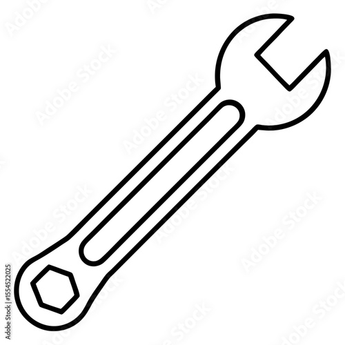 Wrench line art vector