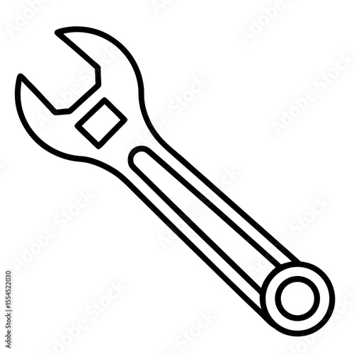 Wrench line art vector