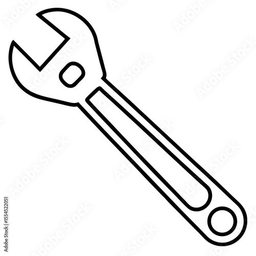 Wrench line art vector