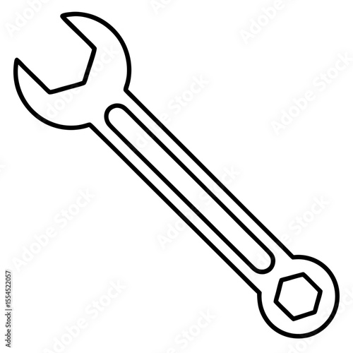 Wrench line art vector