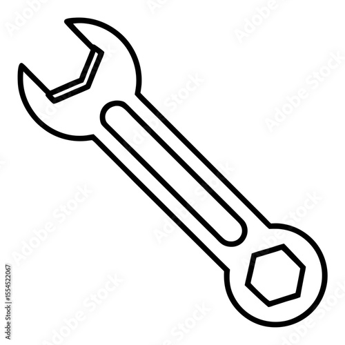 Wrench line art vector