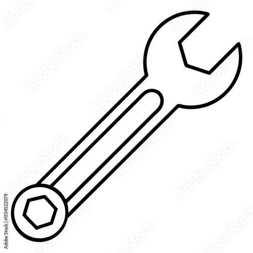 Wrench line art vector