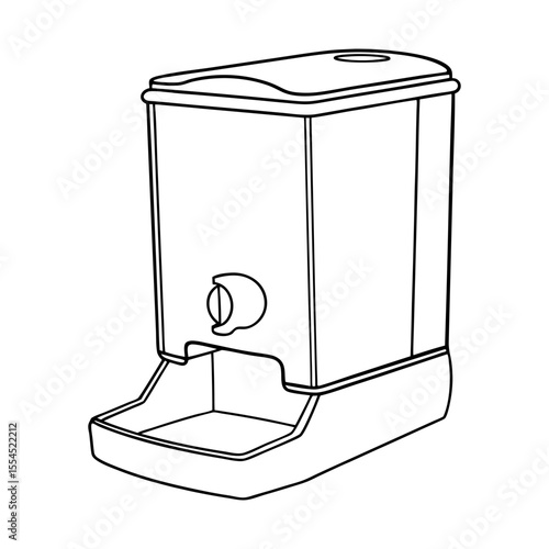 plastic bulk dispenser with knob and tray, for grocery store infographic