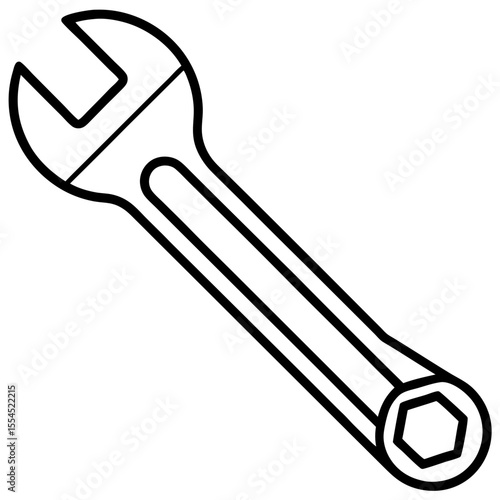 Wrench line art vector