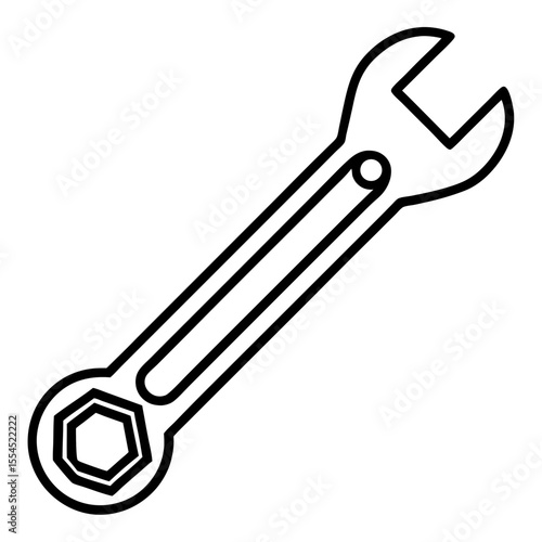 Wrench line art vector