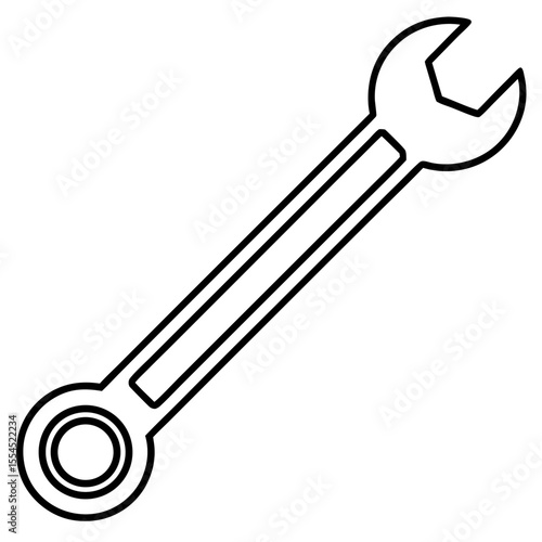 Wrench line art vector