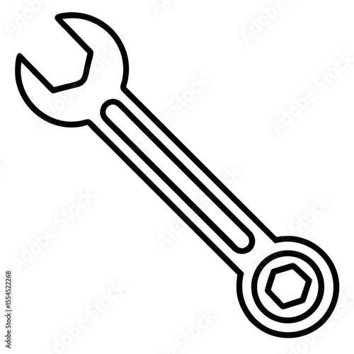 Wrench line art vector