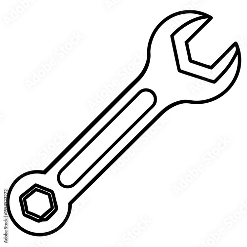 Wrench line art vector