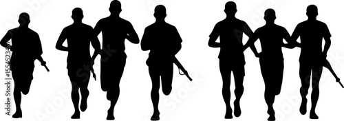 soldiers, military, army, advance, uphill, climb,  vector bundle