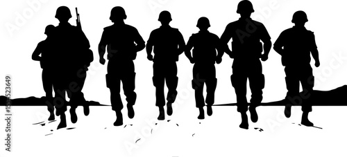 soldiers, military, army, advance, uphill, climb,  vector bundle