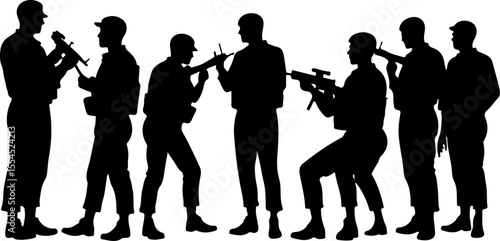 soldiers, military, army, advance, uphill, climb,  vector bundle