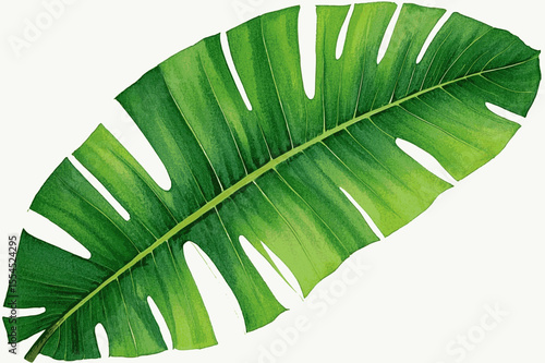 Tropical Fortune Vein banana leaf isolated watercolor vector illustration svg