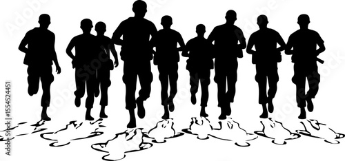 soldiers, military, army, advance, uphill, climb,  vector bundle