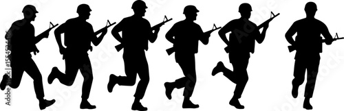 soldiers, military, army, advance, uphill, climb,  vector bundle