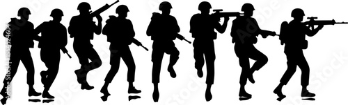 soldiers, military, army, advance, uphill, climb,  vector bundle