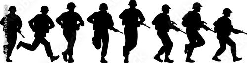 soldiers, military, army, advance, uphill, climb,  vector bundle