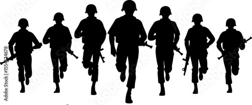 soldiers, military, army, advance, uphill, climb,  vector bundle
