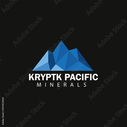 vector illustration of mountain landscape Kryptk Pacific Minerals: Mountain-Inspired Logo for Geology & Mining Brand