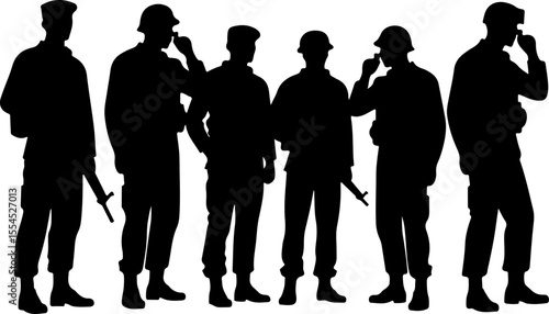  military, army, advance Soldiers Advancing Up Hill Silhouette vector bundle