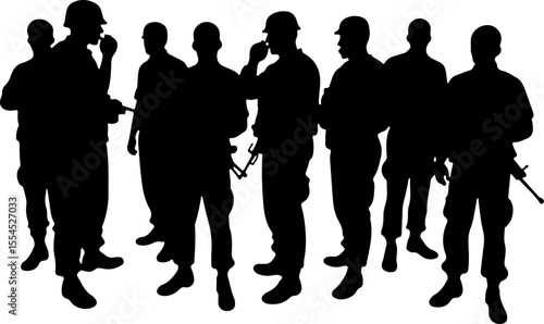  military, army, advance Soldiers Advancing Up Hill Silhouette vector bundle