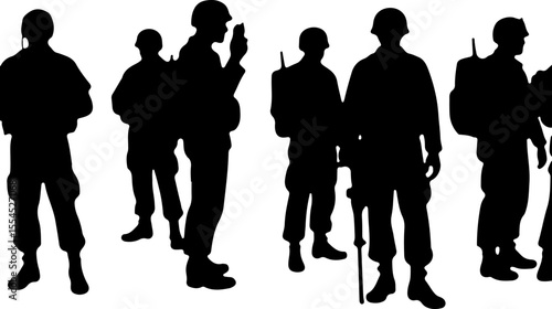  military, army, advance Soldiers Advancing Up Hill Silhouette vector bundle