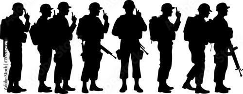  military, army, advance Soldiers Advancing Up Hill Silhouette vector bundle