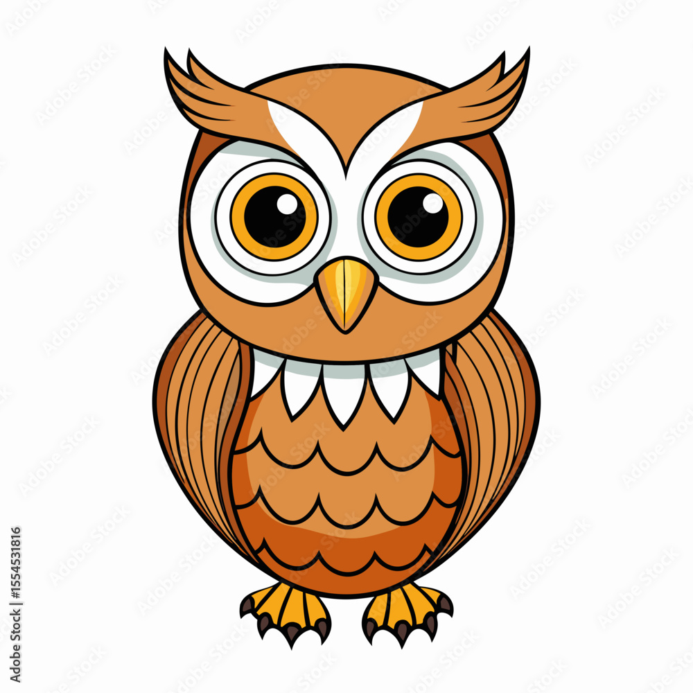 Obraz premium vector illustration of cartoon owl