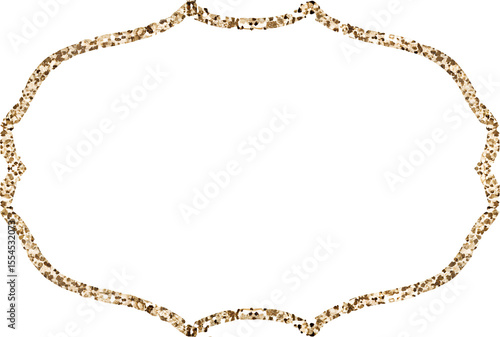 Wallpaper Mural Gold glitter oval frame on transparent background. Torontodigital.ca