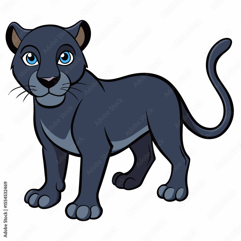 Obraz premium panther in a white background