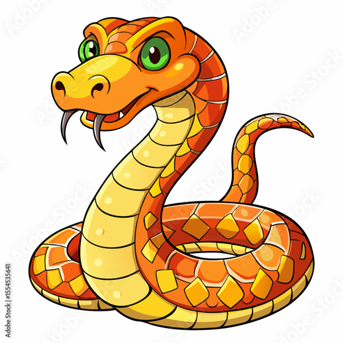 vector illustration of cartoon snake