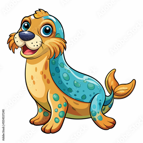 sea lion in a white background 
