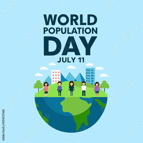 Creative World Population Day Poster Vector Illustration | Awareness Design for Global Population, Sustainability, and Human Rights