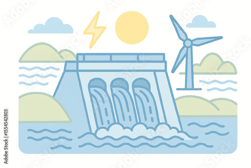 Hydroelectric Dam Renewable Energy Wind Turbine Solar Power