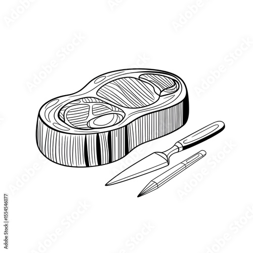 French toast illustration vector style coloring page 