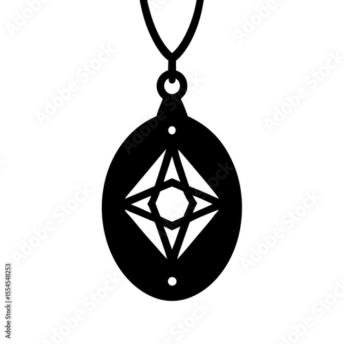 silver pendant with diamonds