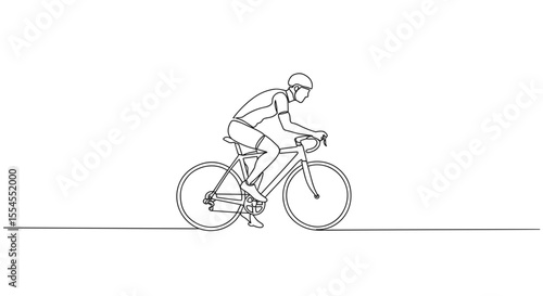 Cyclist pedaling on a road