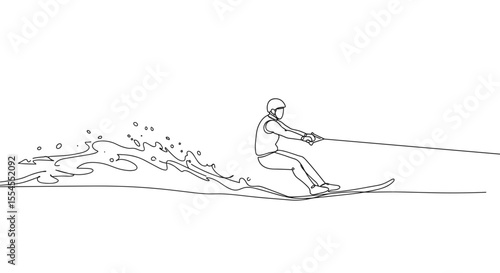 Water skier making a splash on water