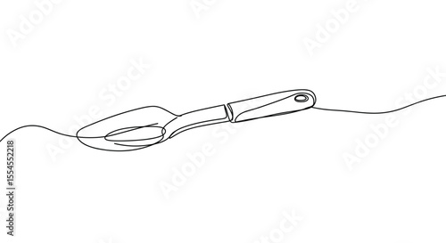 Single line drawing of a gardening trowel