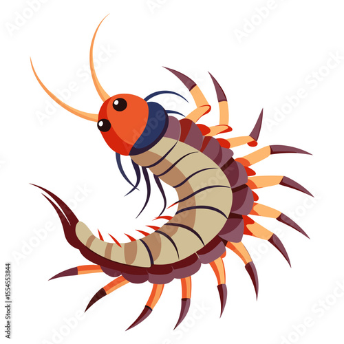 Foto vector illustration of cartoon centipede