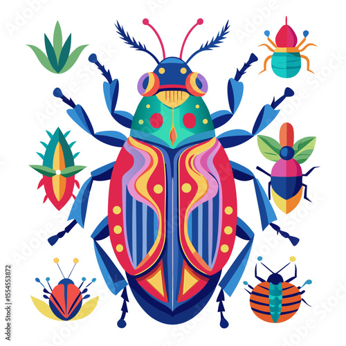 vector illustration of a beetle